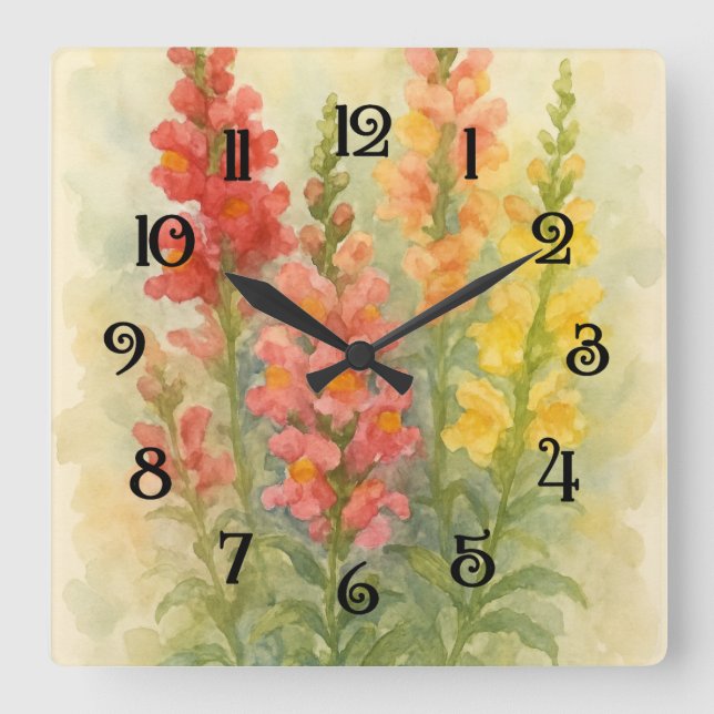Pintura de color de agua de Snapdragons 2 reloj de (Anverso)