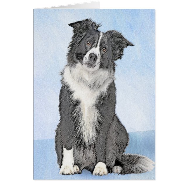 Pintura de color de borde - Arte de perro original (Frente)