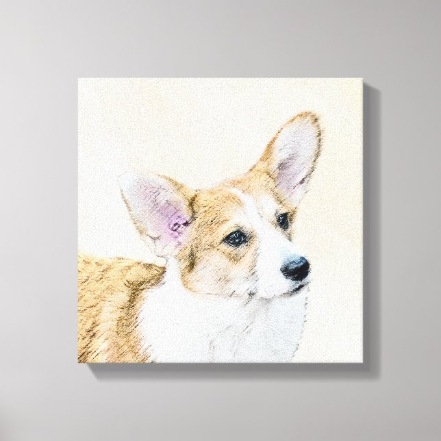 Pintura de Corgi galés de Pembroke - Arte Perro Or (Anverso)