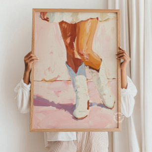 Pintura de Cowgirl Boots - Arte en el muro de la M