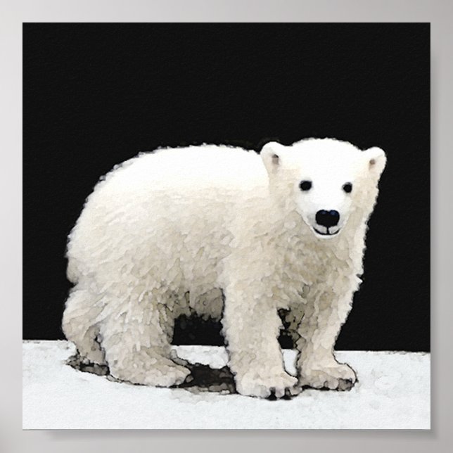 Pintura de Cubo de Oso Polar - Arte de Vida Silves (Frente)