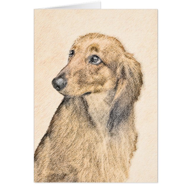 Pintura de Dachshund (de cabello largo) - Arte Per (Frente)