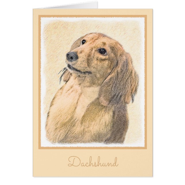 Pintura de Dachshund (de cabello largo) - Arte Per (Frente)