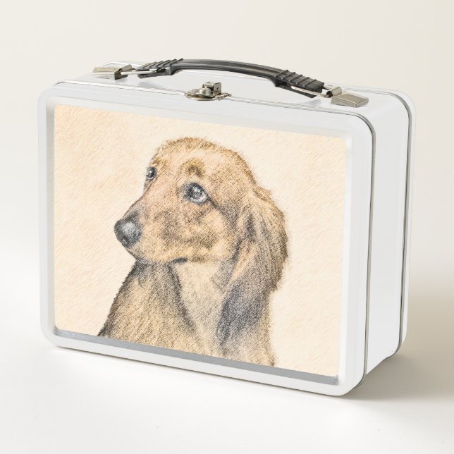 Pintura de Dachshund (de cabello largo) - Arte Per (Anverso)