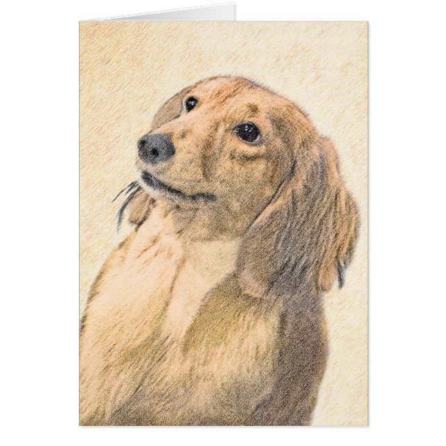 Pintura de Dachshund (de cabello largo) - Arte Per (Frente)