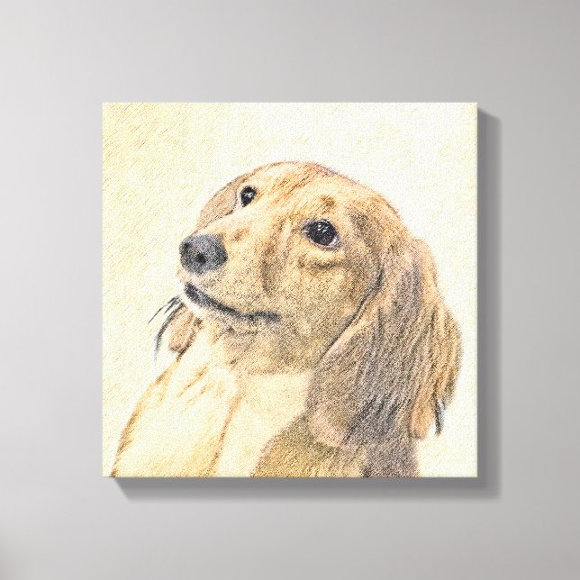 Pintura de Dachshund (de cabello largo) - Arte Per (Anverso)
