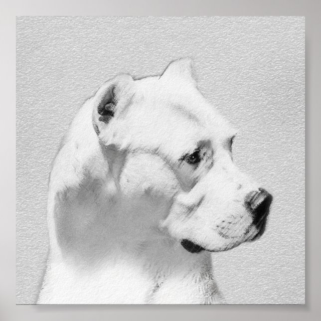 Pintura de Dogo Argentino - Arte original del perr (Frente)