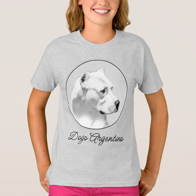 Pintura de Dogo Argentino - Camiseta de Arte Perro (Anverso)