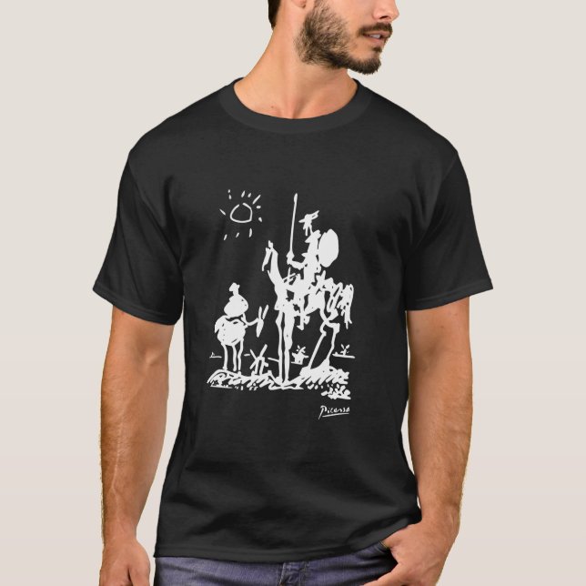 Pintura de Don Quijote Larga Manga De Camiseta (Anverso)