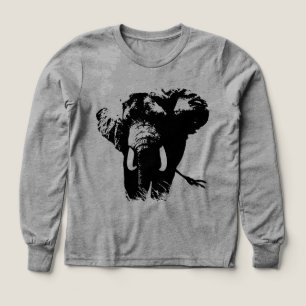 Pintura de elefante blanco negro de Ilustracion an