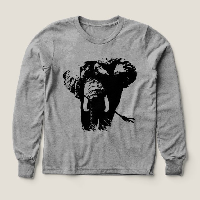 Pintura de elefante blanco negro de Ilustracion an (Diseño frontal)