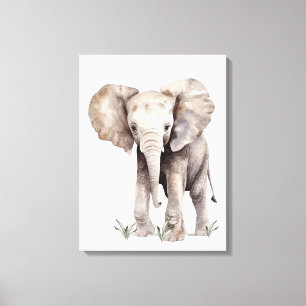 Pintura de elefante de lienzo