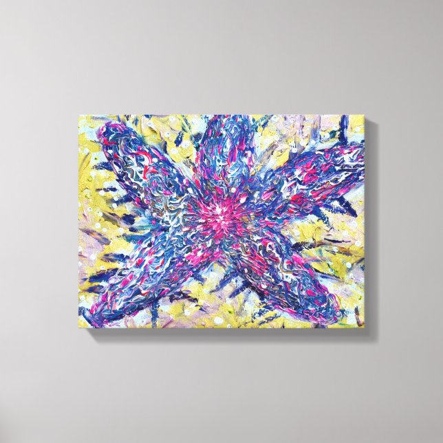 Pintura de Estrella de Mar sobre Lienzo (Anverso)
