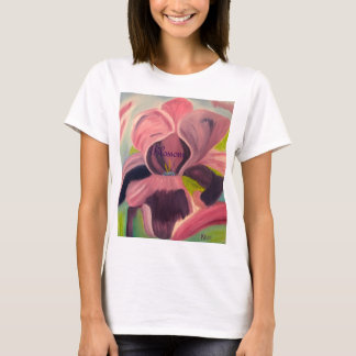 Pintura de flor con aceite de camiseta para foment
