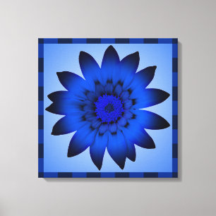 Pintura de flores azules - Lienzo envuelto