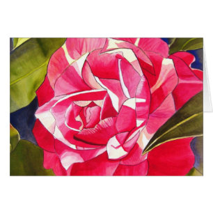 Pintura de flores de color de agua rosa de Camelli