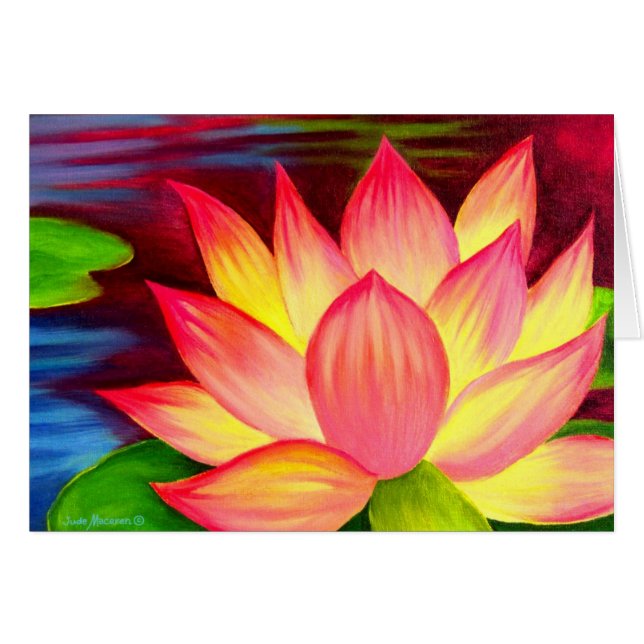 Pintura de flores de Lotus Water Lily (Anverso (Horizontal))