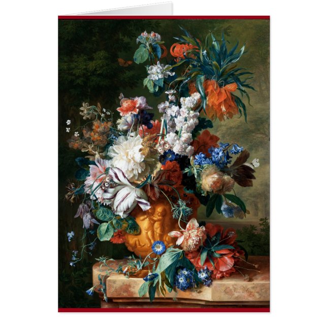 Pintura de flores por el maestro holandés Jan van  (Frente)