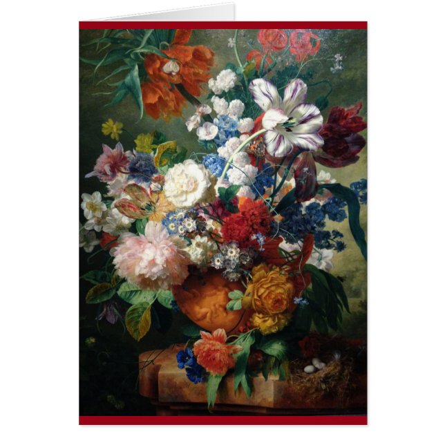 Pintura de flores por el maestro holandés Jan van  (Frente)