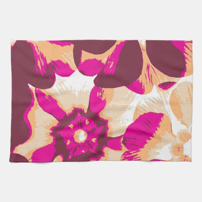Pintura de flores - Toalla de cocina (Horizontal)