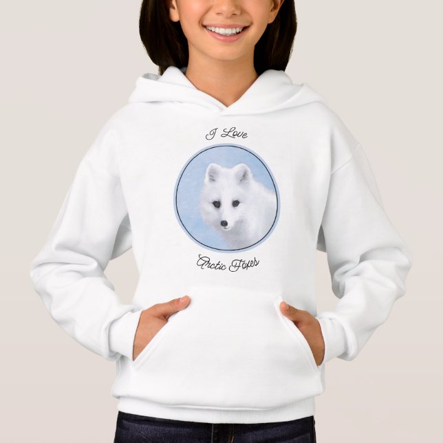 Pintura de Fox Ártica - Hoodie de Arte de Vida Sil (Anverso)