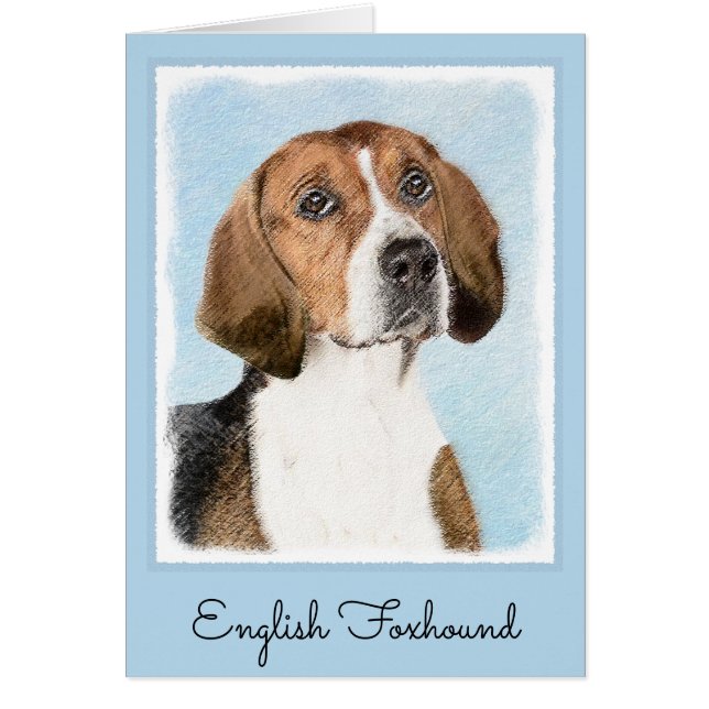 Pintura de Foxhound inglesa - Arte Perro Original  (Frente)