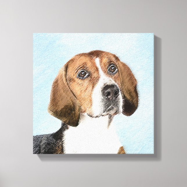 Pintura de Foxhound inglesa - Arte Perro Original  (Anverso)