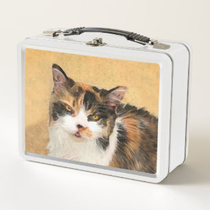 Pintura de gato calico - Arte de gato original lin