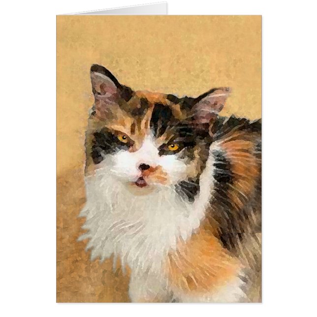 Pintura de gato calico - Arte de gato original lin (Frente)