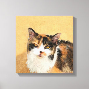 Pintura de gato calico - Arte de gato original lin