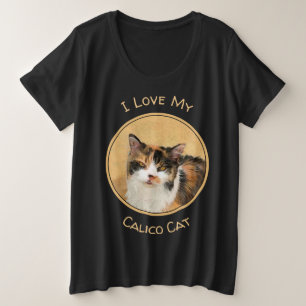 Pintura de gato calico - Arte gato original curado