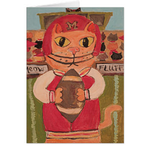 Pintura de gato de fútbol de arte popular con dise