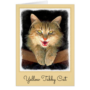 Pintura de gato loco - Arte de gato original lindo