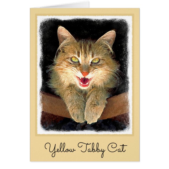 Pintura de gato loco - Arte de gato original lindo (Frente)