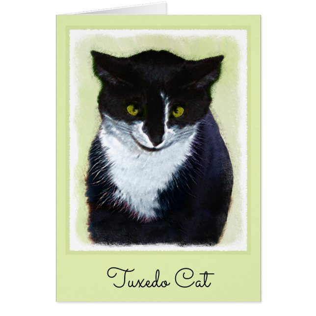 Pintura de gatos de Tuxedo - Arte de gatos origina (Frente)