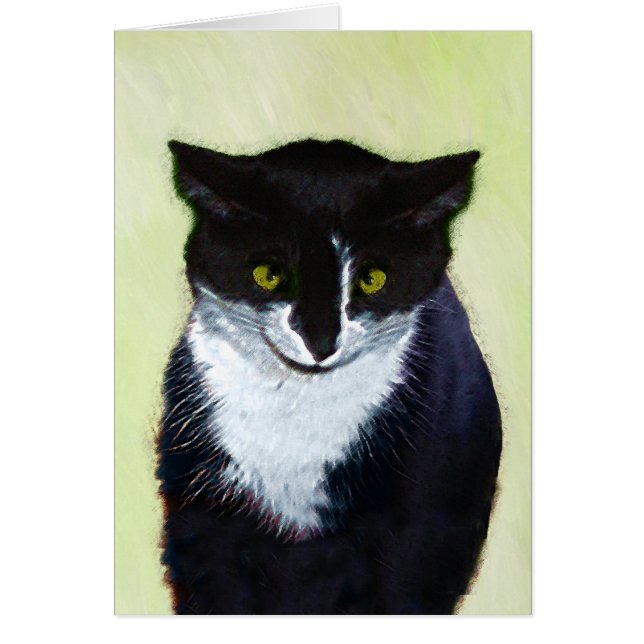 Pintura de gatos de Tuxedo - Arte de gatos origina (Frente)