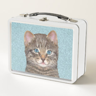 Pintura de gatos en la mesa gris - Arte de gatos o