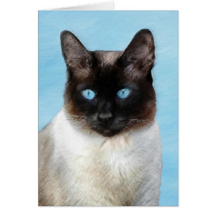 Pintura de gatos siamesa - Arte de gatos original