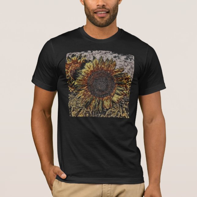 Pintura de girasol vintage #4 camiseta (Anverso)