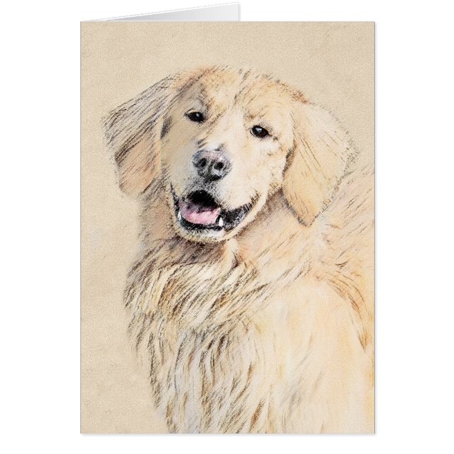Pintura de Golden Retriever - Cute original Dog Ar (Frente)