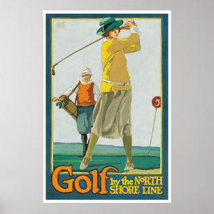 Pintura de golf regalo de golfista arte de póster 