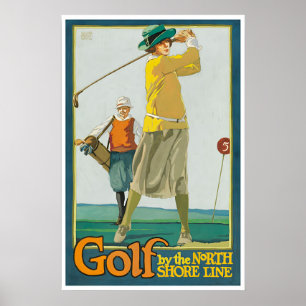 Pintura de golf regalo de golfista arte de póster