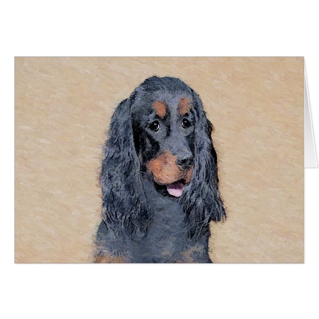Pintura de Gordon Setter - Arte de Perro Original. (Anverso (Horizontal))