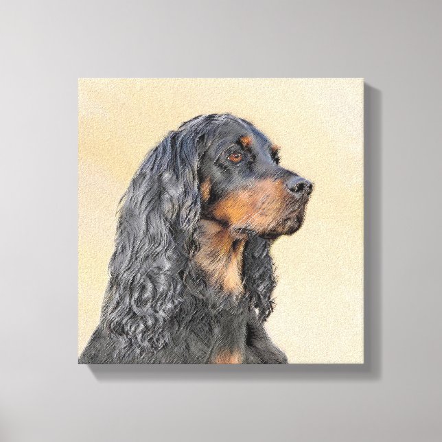 Pintura de Gordon Setter - Arte de Perro Original. (Anverso)