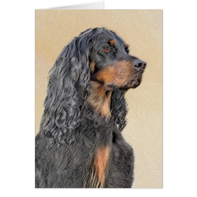 Pintura de Gordon Setter - Arte de Perro Original. (Frente)