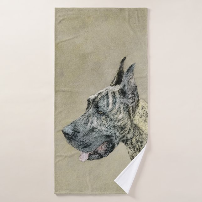 Pintura de gran dano (Brindle) - Arte original del (Toalla de baño)