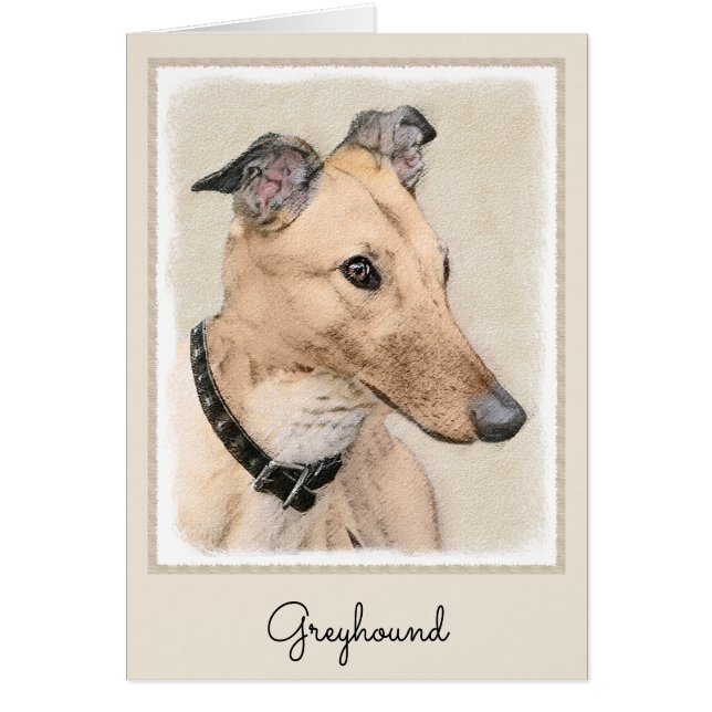 Pintura de Greyhound - Arte de perros original muy (Frente)