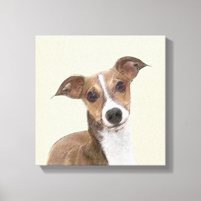 Pintura de Greyhound italiana - Arte Perro Origina (Anverso)