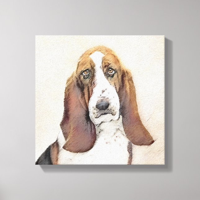 Pintura de hebilla de basset - Arte de perro origi (Anverso)
