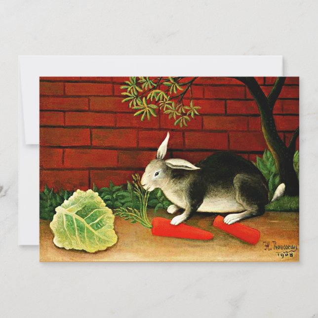 Pintura de Henri Rousseau, Tarjeta de Conejo (Anverso)